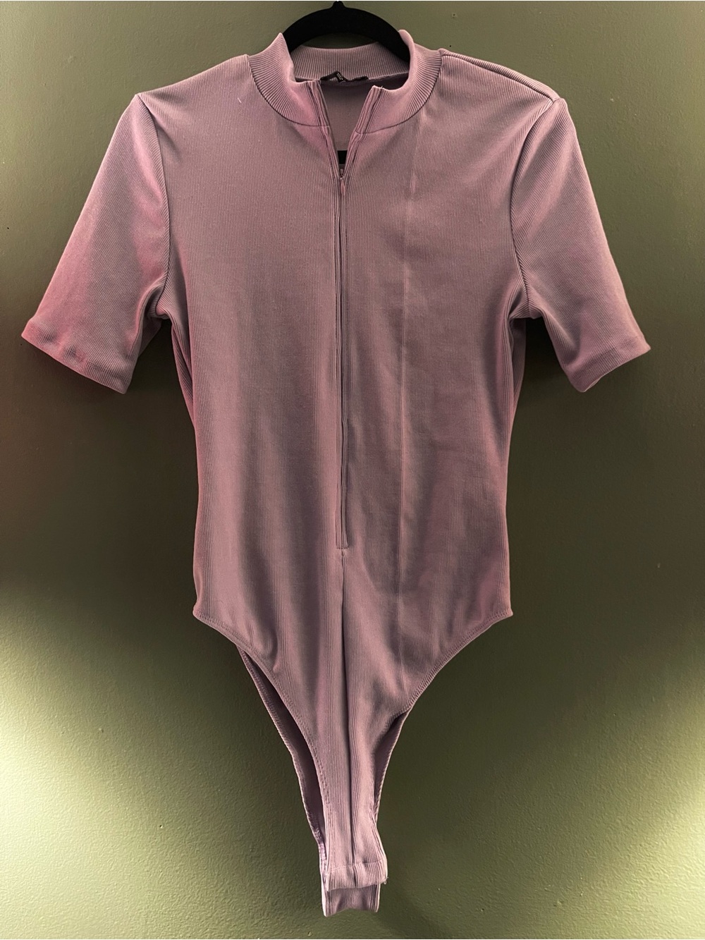 Fashion Nova Lilac Zip-Front women’s One-Piece Bodysuit
